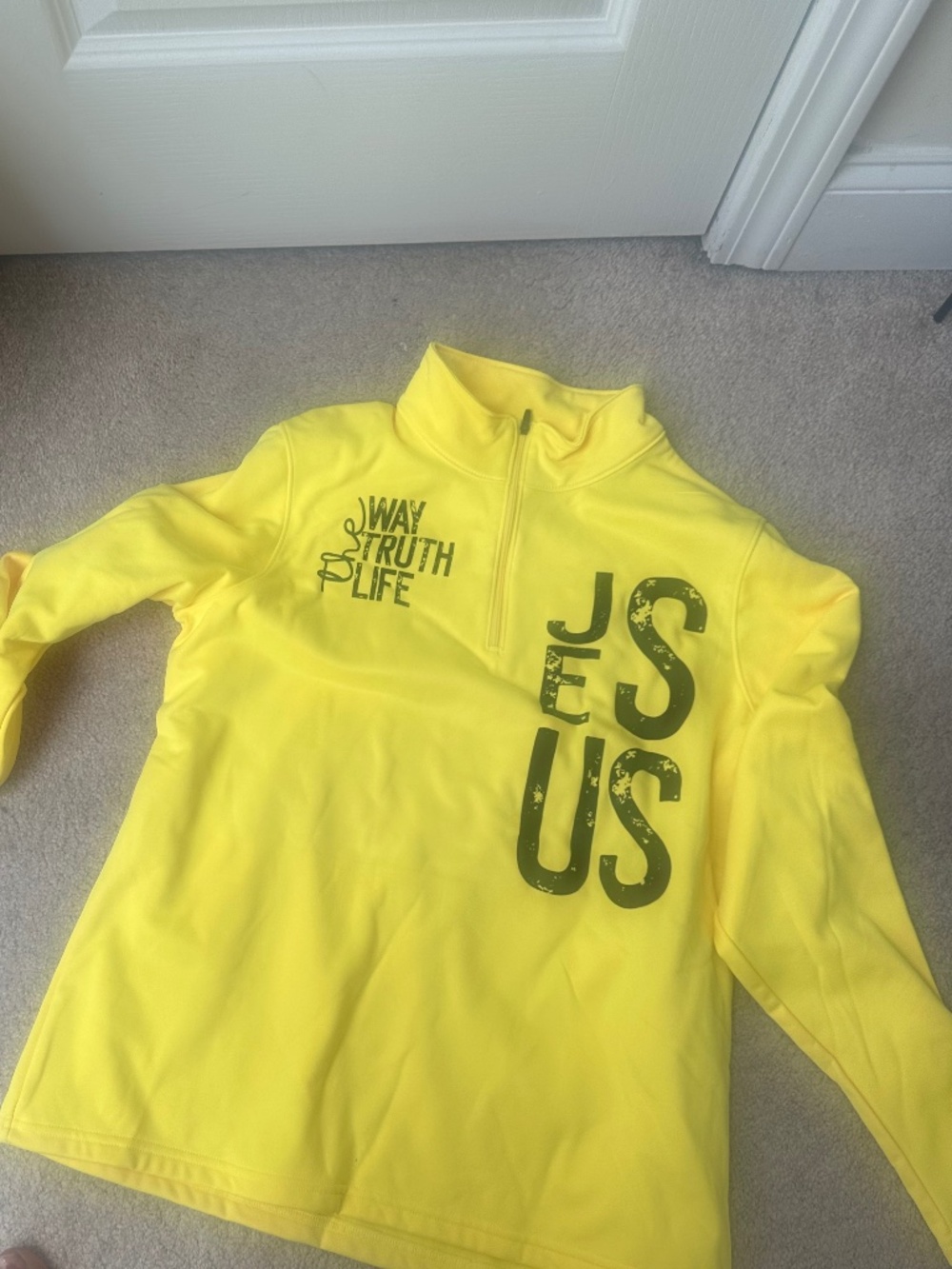 Yellow Quarter zip pullover